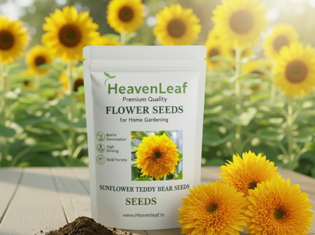 Sunflower Teddy Bear Seeds - 20 Seeds (Surajmukhi/सूरजमुखी के बीज)