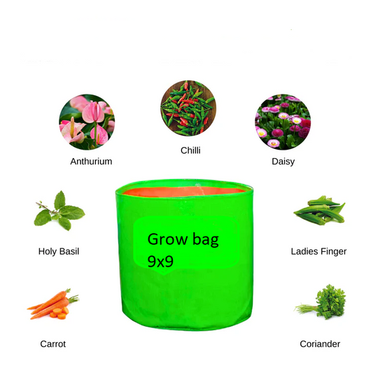 9x9 Inch  HDPE Grow Bag  Budget-Friendly for Seasonal Gardening