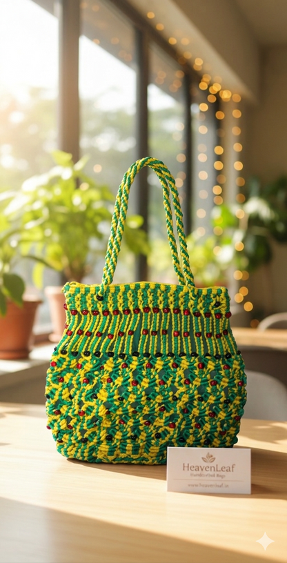 Handmade Macramé Bag Green