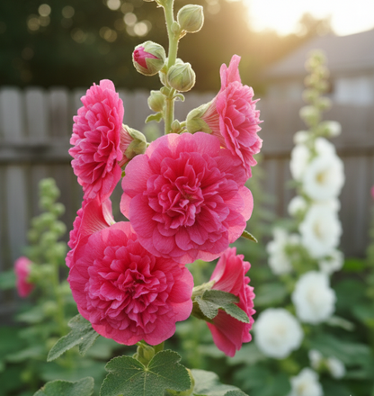 Hollyhocks Double Dwarf Mix Seeds(40-50seeds)