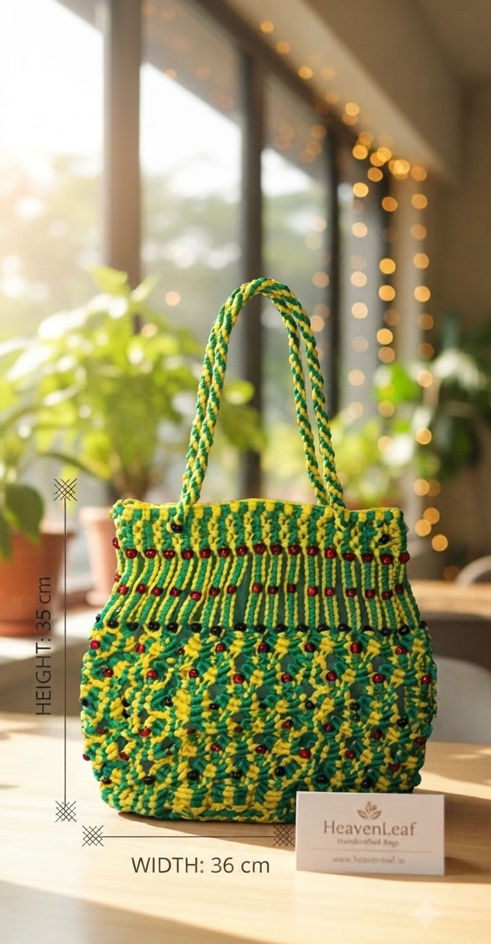 Handmade Macramé Bag Green