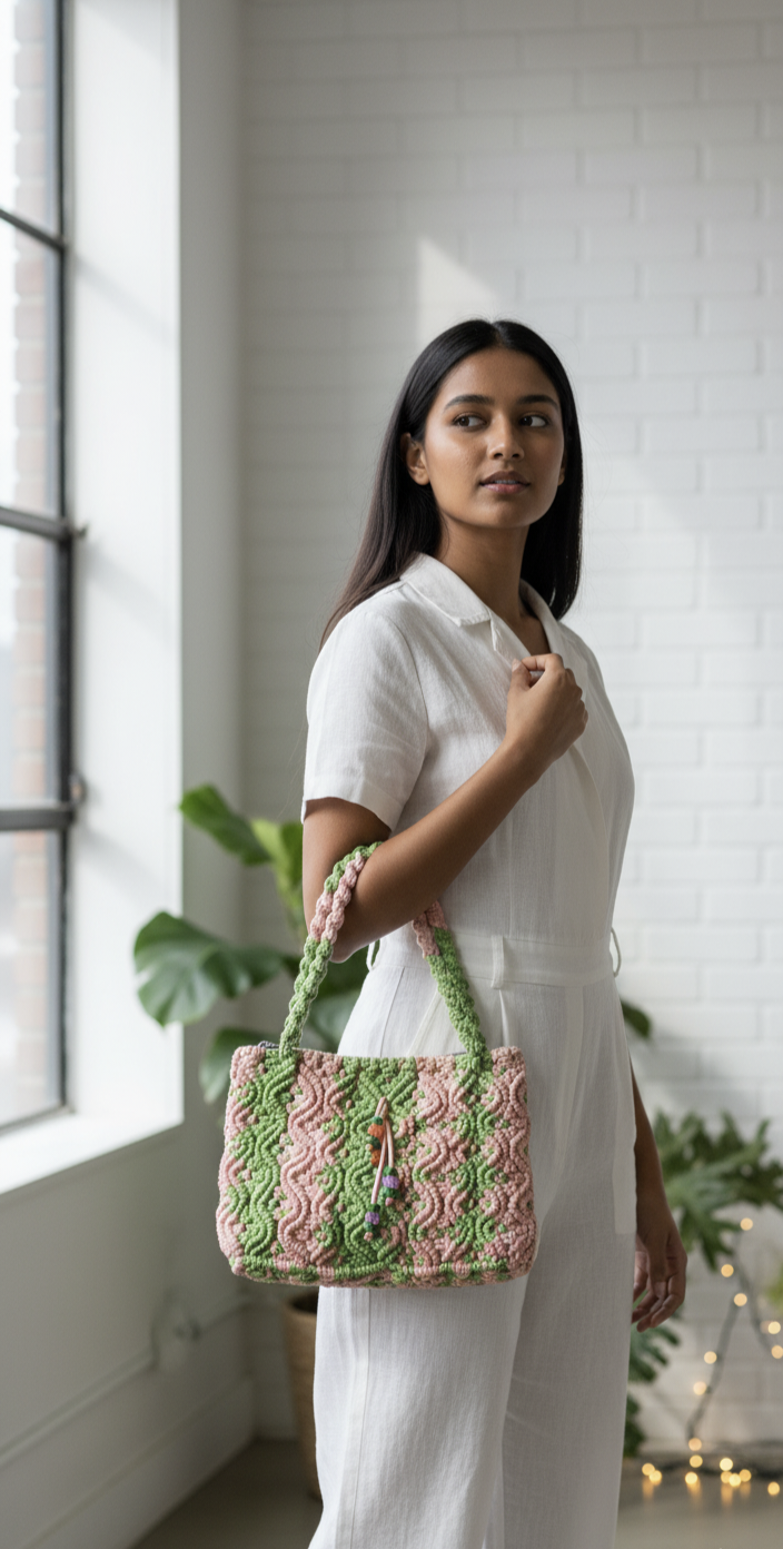 Handmade macram bag-small