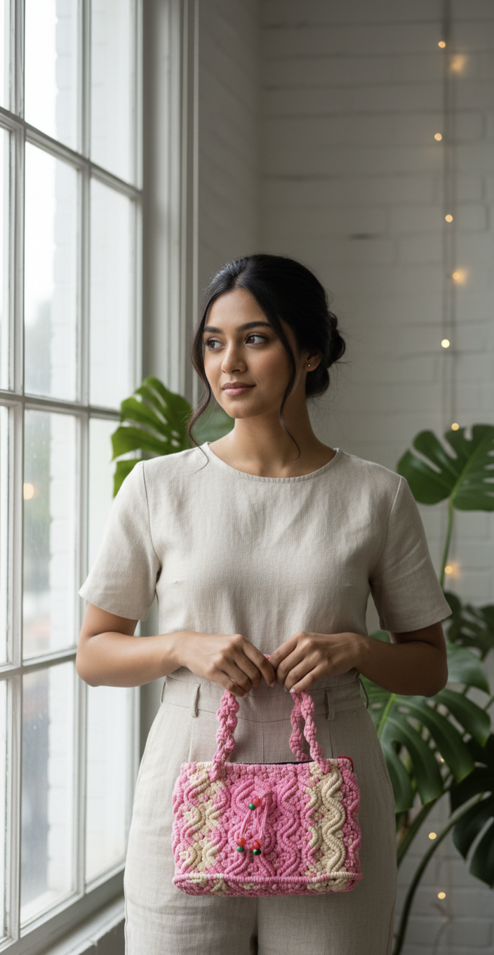 Handmade macram bag-small